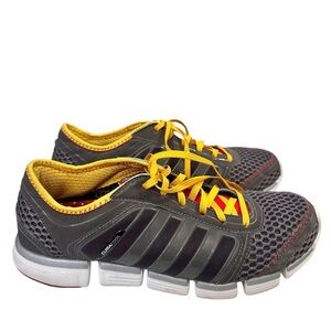 Adidas Charcoal and Gold Sneakers with Mesh Upper